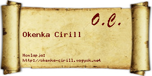 Okenka Cirill névjegykártya