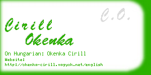 cirill okenka business card